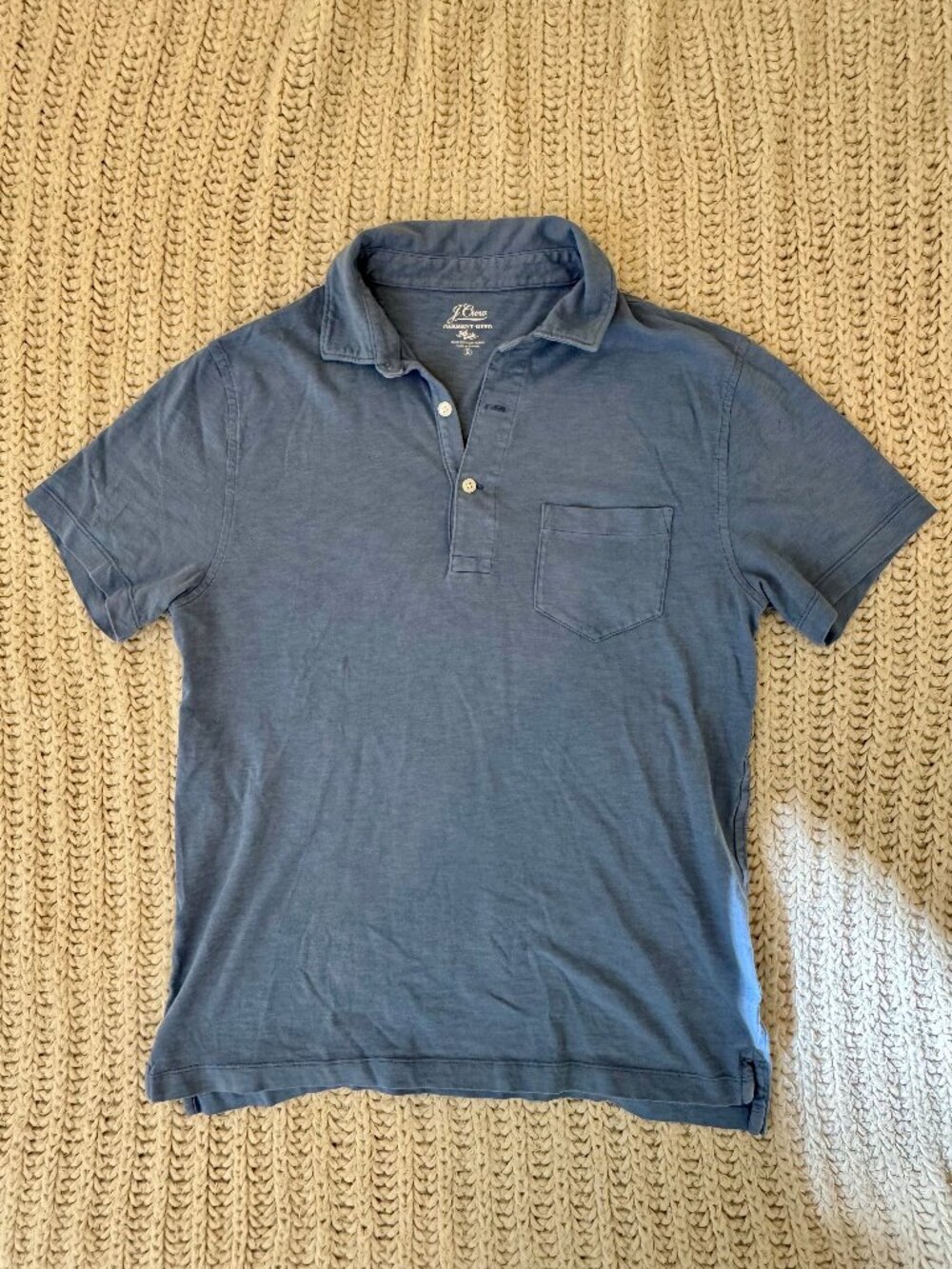 J.Crew garment dyed slub cotton polo shirt, Size S